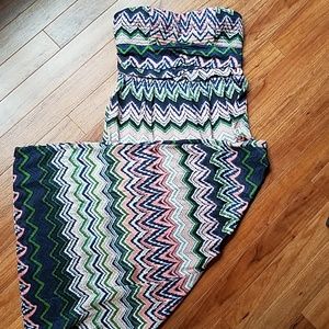 Strapless long maxi dress